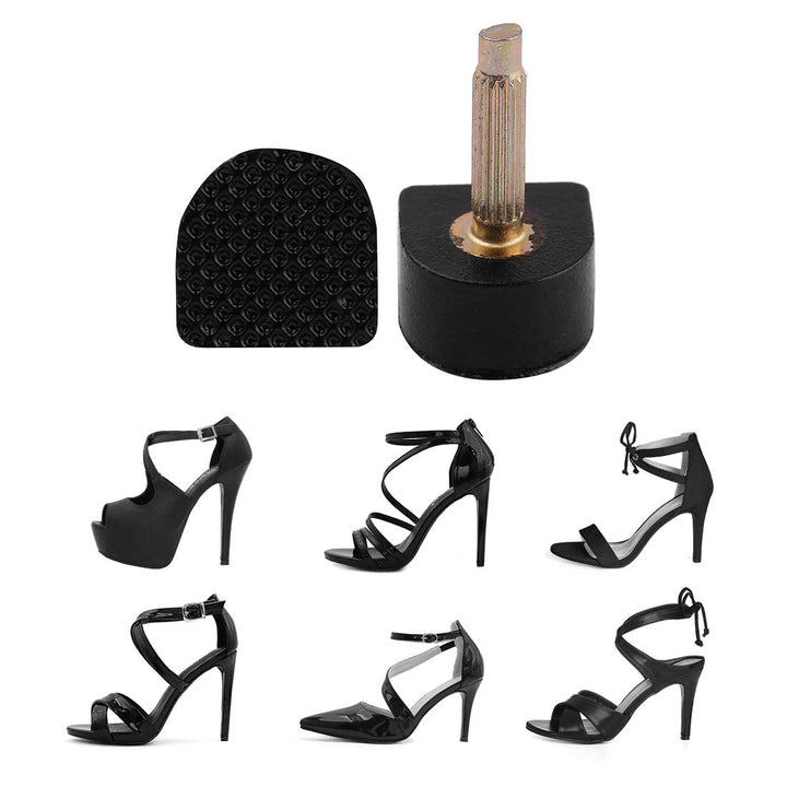 Woman Shoes Repair High Heel Tips Lift Stiletto 11mmx11mm 10pcs Black
