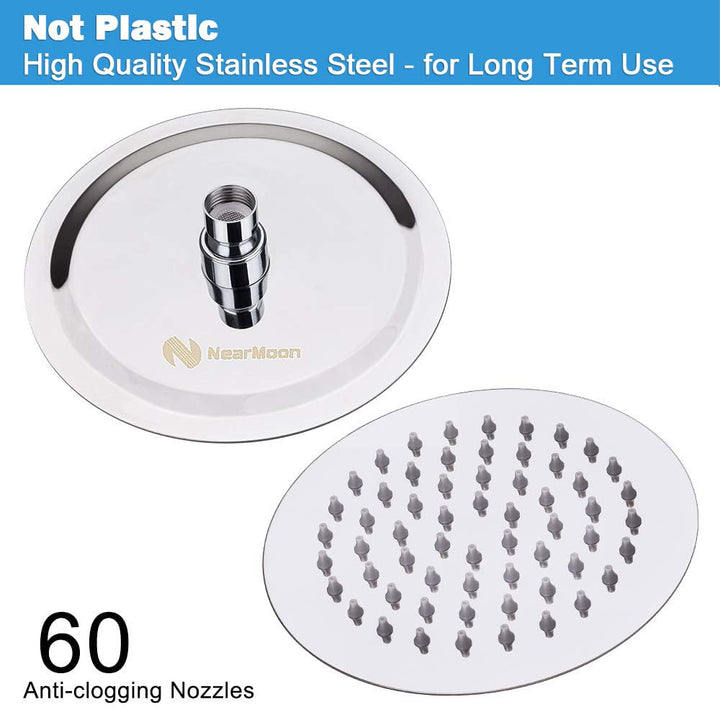 Rain Shower Head, Ultra-Thin Design-Pressure Boosting, Awesome Some Experience, High Pressure High Flow Stainless Steel Rainfall Shower Head (6 Inch,Chrome Finish)