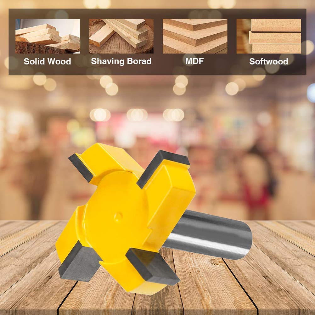 JNDJNFV Spoilboard Surfacing Router Bit, 1/2 Inch Shank Carbide Tipped Surface Planing Bottom Cleaning Cutter Slab Flattening Router Bit It Wood Milling Cutter Planer Woodworking Tool