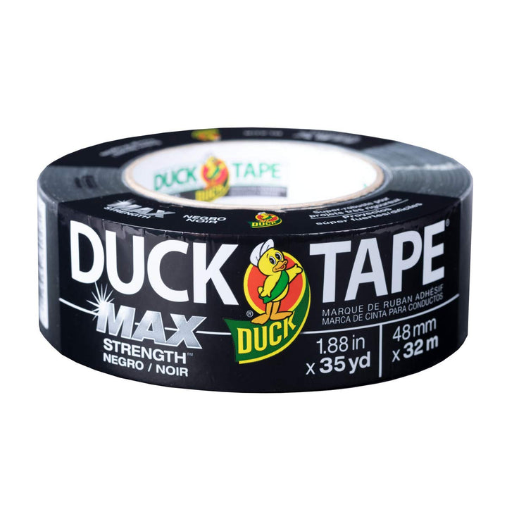 Brand Max Strength Duct Tape, Black, 1-Roll Pack, 1.88 Inch x 35 Yards, 240867