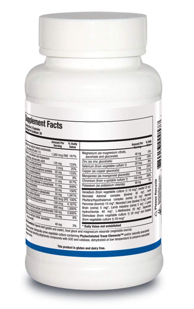 Bio Glycozyme Forte Multivitamin for Glycolytic Support, Vanadium, Zinc, Chromium, Manganese, Inositol, Catalase, Healthy Metabolism and Homocysteine 90 Capsules