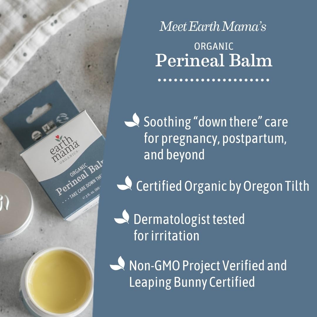 Organic Perineal Balm for Pregnancy and Postpartum, 2-Fluid Ounce (3-Pack)