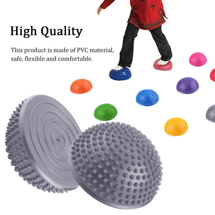 2Pcs/Lot Balance Pods, Ball Massage Foot Sports Balance Hedgehog Half Ball Pimples Pilates Ball for Yoga Fitness Gymnastics Exercise (Color : Silver) Foot Wakers Foot Wakers Half Balls
