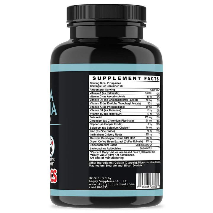 Angry Supplements Garcinia Cambogia with Probiotics, Gu
