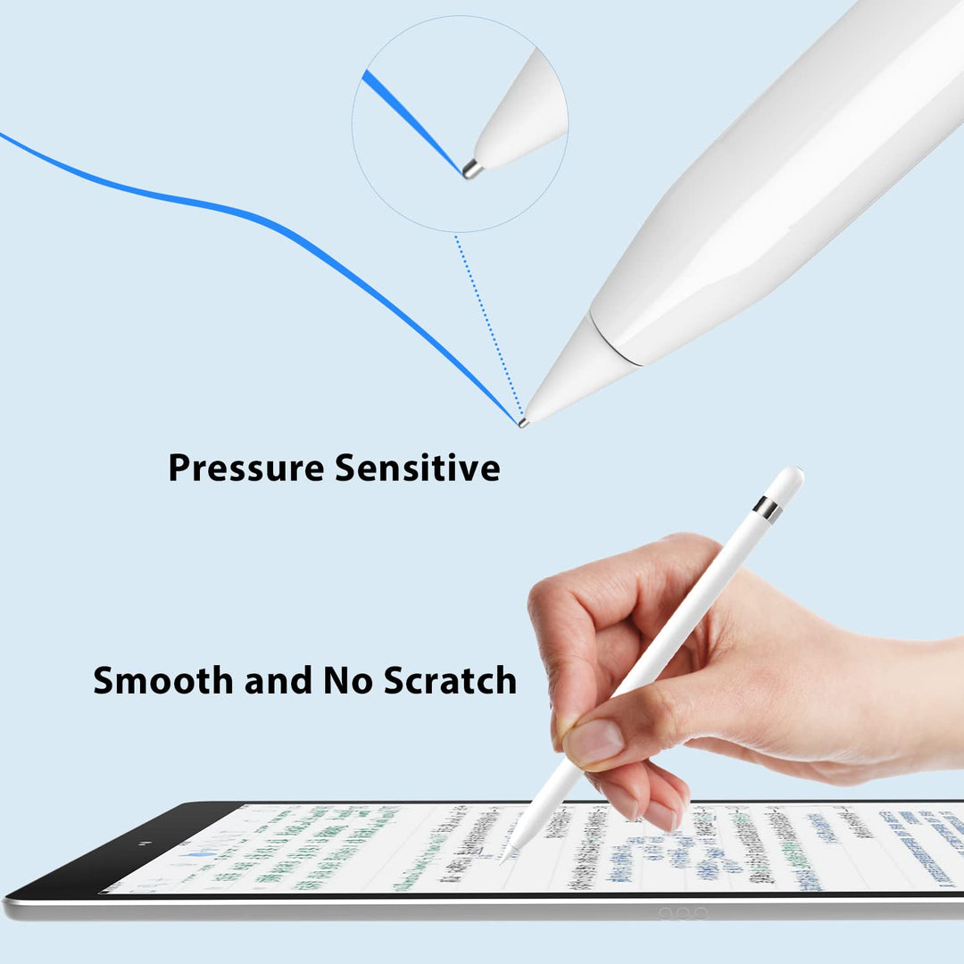 Upgraded 2 Pack Pencil Tips for Apple Pencil,No Wear Out Fine Point Precise Control Pencil Replacement Nibs,Compatible with Apple Pencil 1st Gen and 2nd Gen/iPad Pro Pencil,White