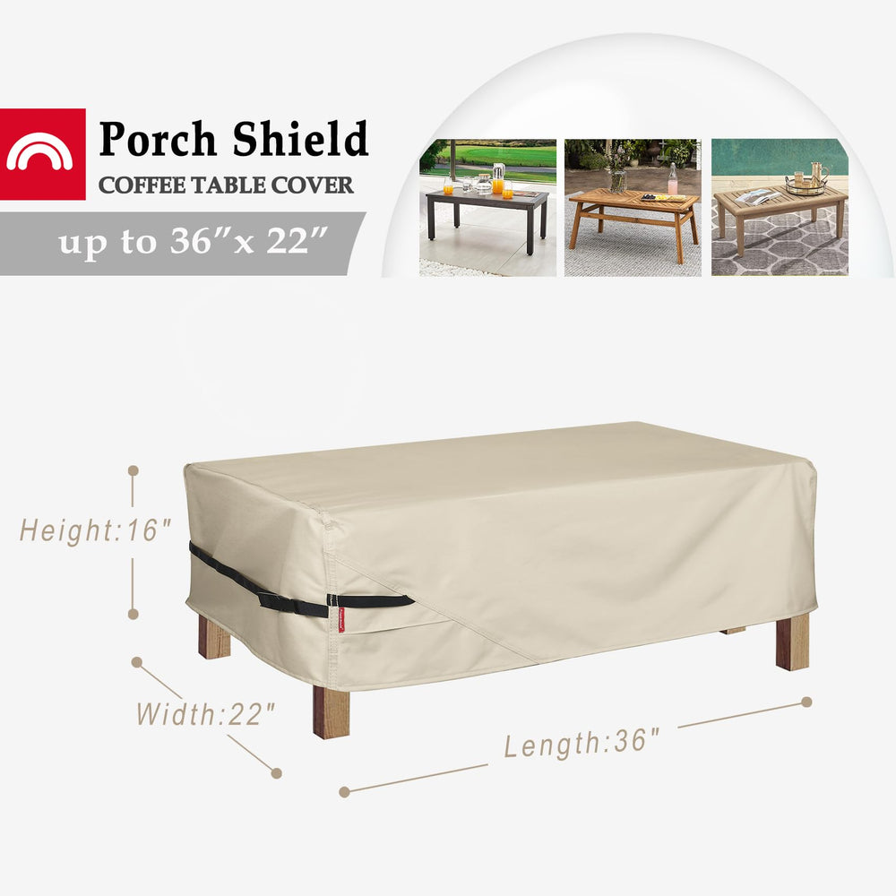 Patio Coffee Table Cover - Waterproof Outdoor Furniture Rectangular Small Table Covers 46 x 26 inch, Black