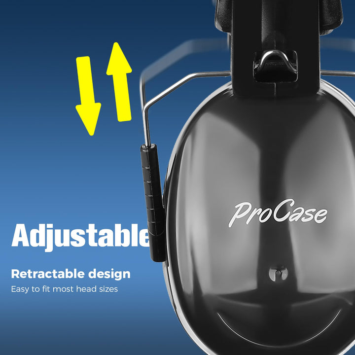 Ear Protection Earmuffs, NRR 32 dB Noise Cancelling Headphones Adults Autism, Adjustable Sound Blocking Headphones Hearing Protection Ear Muffs for Shooting Mowing Construction -Black