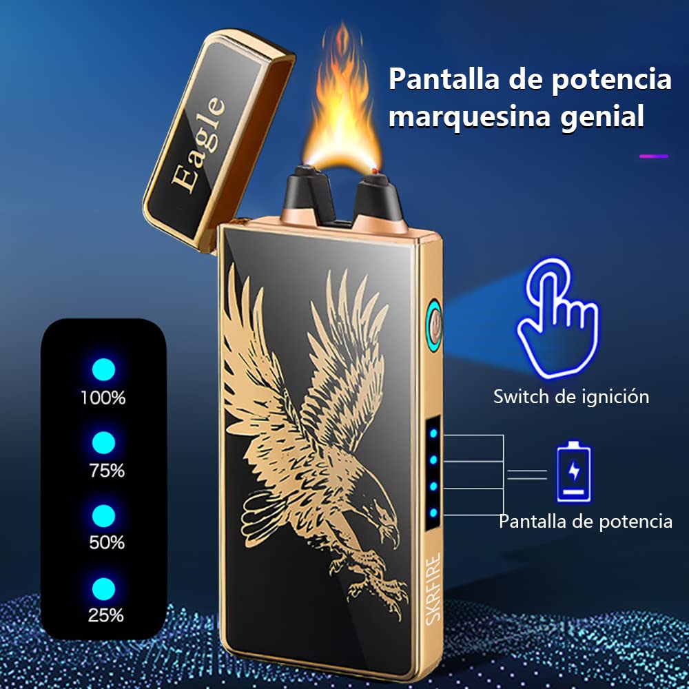 Dragon Lighter Plasma Lighter USB Rechargeable Electric Lighter Outdoor Windproof Fashionable and Cool Lighter with Beautiful Gift Box (Dragon)
