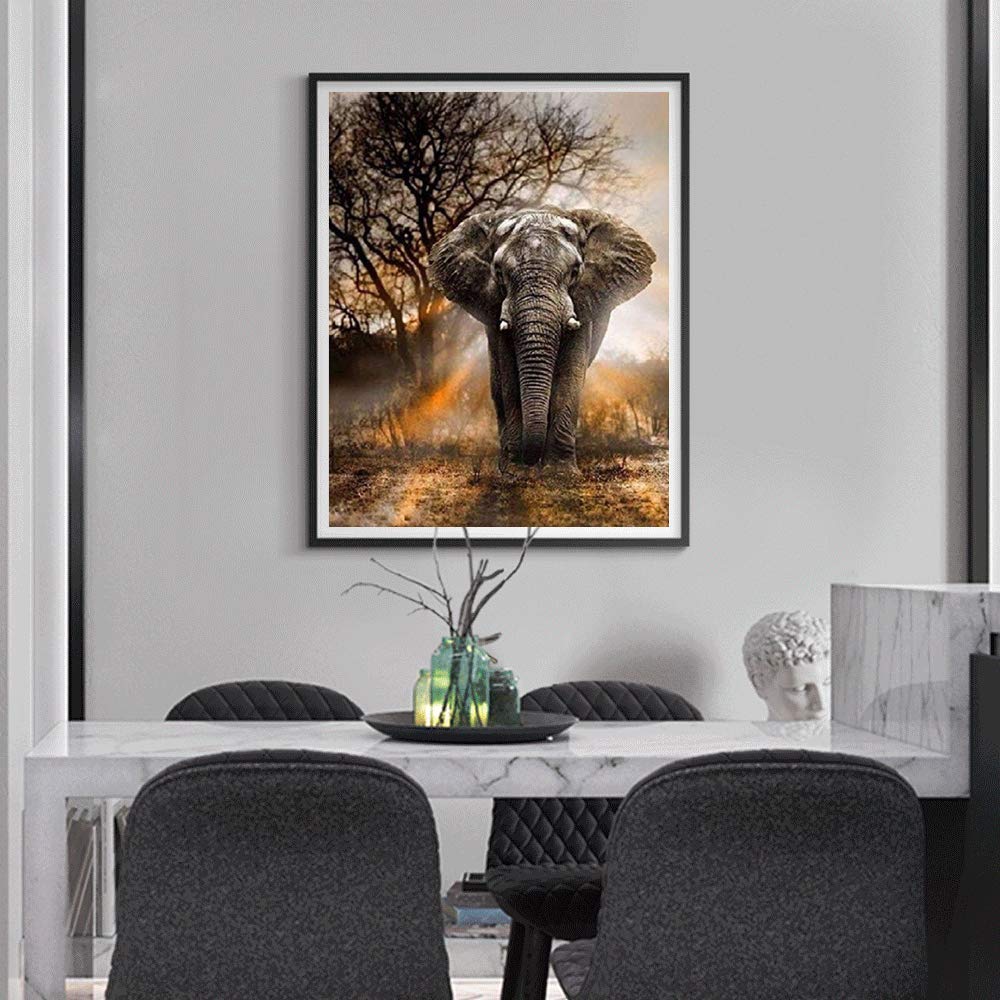 Paint by Number Elephant DIY Painting Paint by Number Kit for Kids Adults DIY Canvas Painting by Numbers Acrylic Painting Arts Craft for Home Wall Decoration Paint by Numbers Elephant 16x20 In