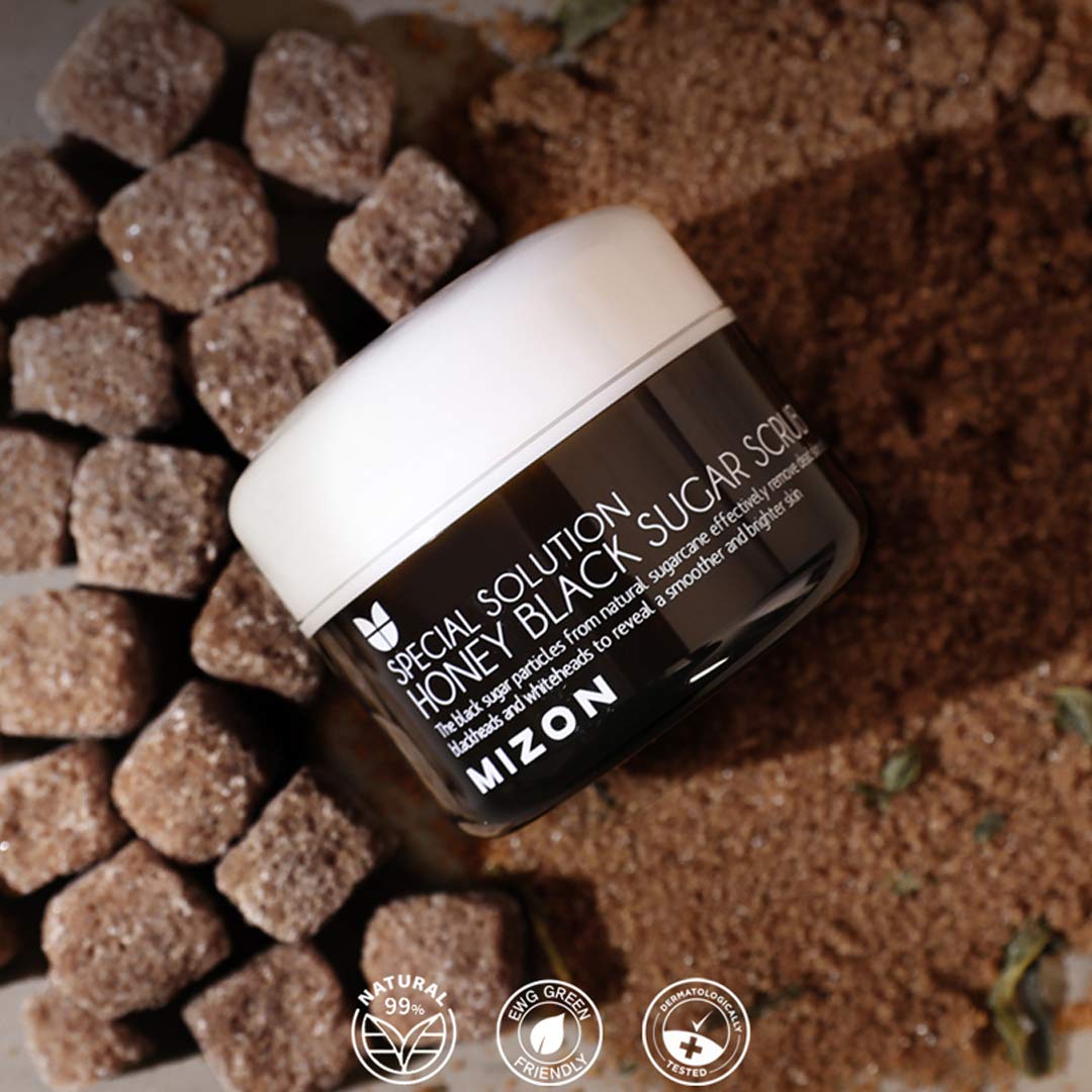 KOREAN COSMETICS, _ Honey Black Sugar Scrub 90g (blackheads, pores, exfoliate, moisturize)[001KR]