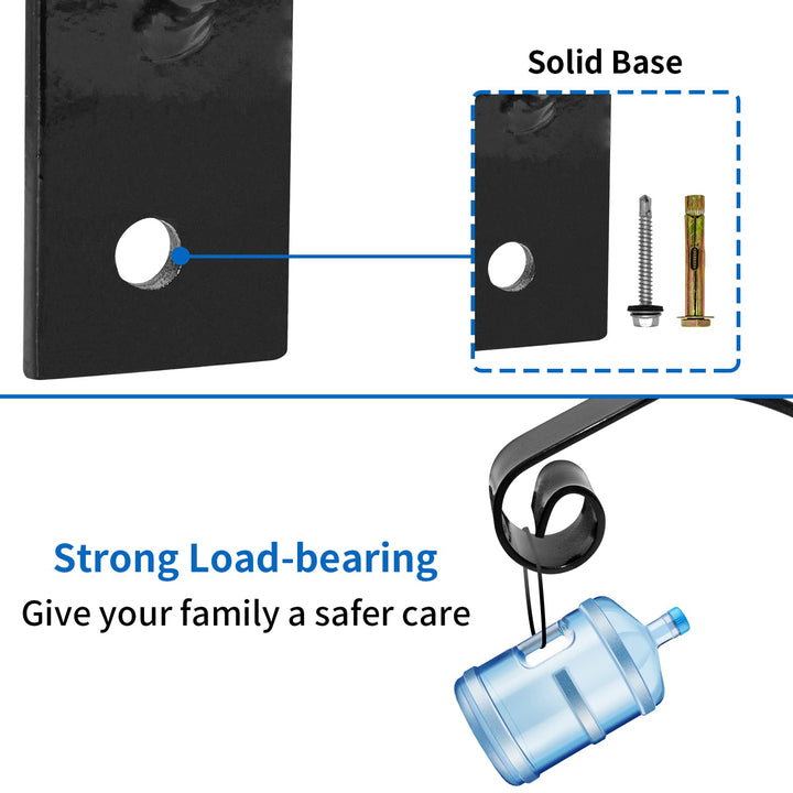 FS02 Wall Mounted Hand Railing Fit for 1-2 Steps,Handrails for Outdoor Steps, Wrought Iron Stair Railing,Simple Installation Wall Mounted Stair Handrail,Black