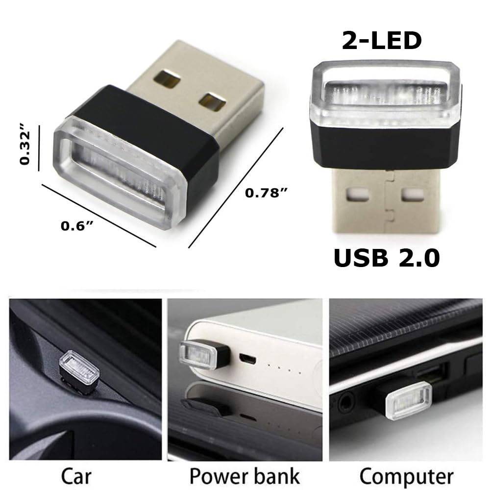 Ultra Blue USB Plug-in Miniature LED Car Interior Ambient Accent Lighting Kit