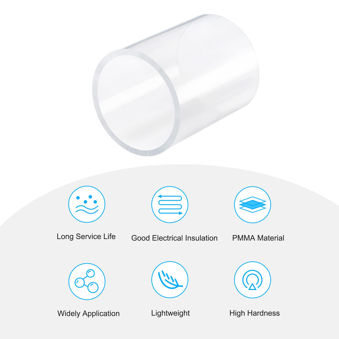 MECCANIXITY Acrylic Pipe Rigid Round Tube Clear 2 3/4(7