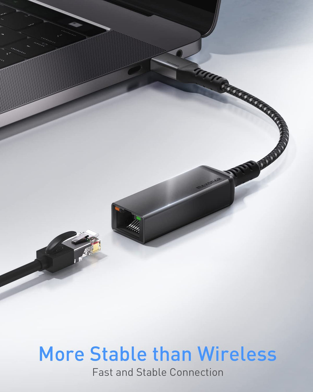 USB C to Ethernet Adapter, USB C to RJ45 Thunderbolt 3/4 Type C to Ethernet LAN Network Adapter Compatible with iPad Air 2022, iPad Pro, iMac, MacBook Air Pro (M1/M2), Dell XPS and More