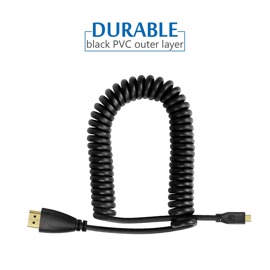 UCEC Micro HDMI to HDMI Cable, 3.2FT Coiled HDMI to Mic