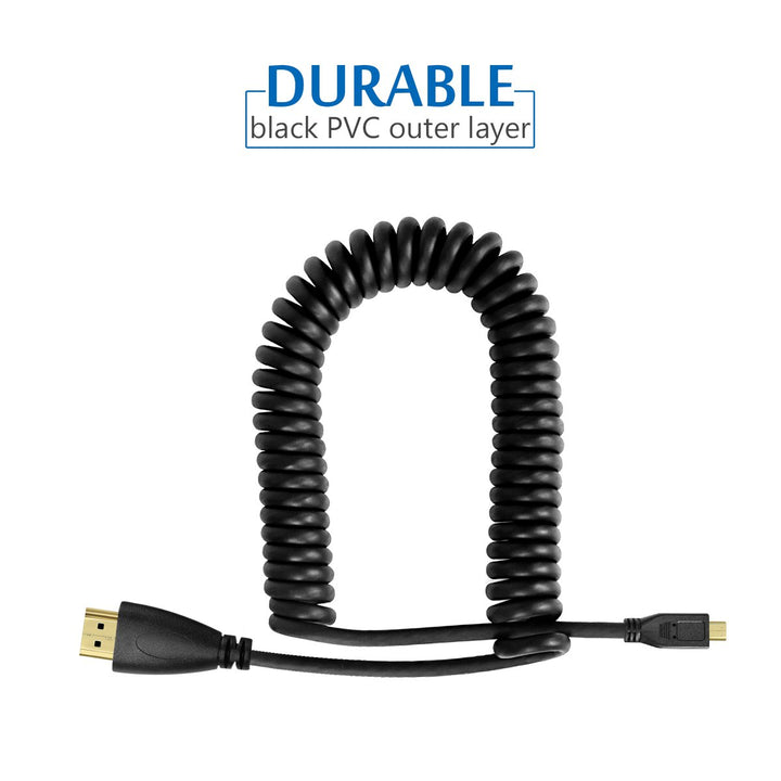 UCEC Micro HDMI to HDMI Cable, 3.2FT Coiled HDMI to Mic