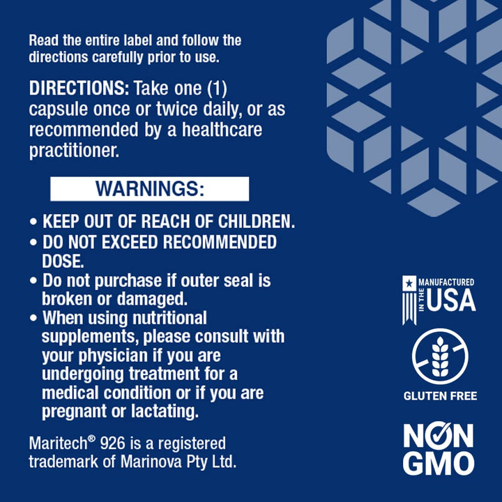 Optimized Fucoidan with Maritech 926 - Fucoidan Supplement - Wild-Harvested Wakame from Ocean Extract for Immune Health Support - Non-GMO, Gluten-Free, Vegetarian - 60 Capsules