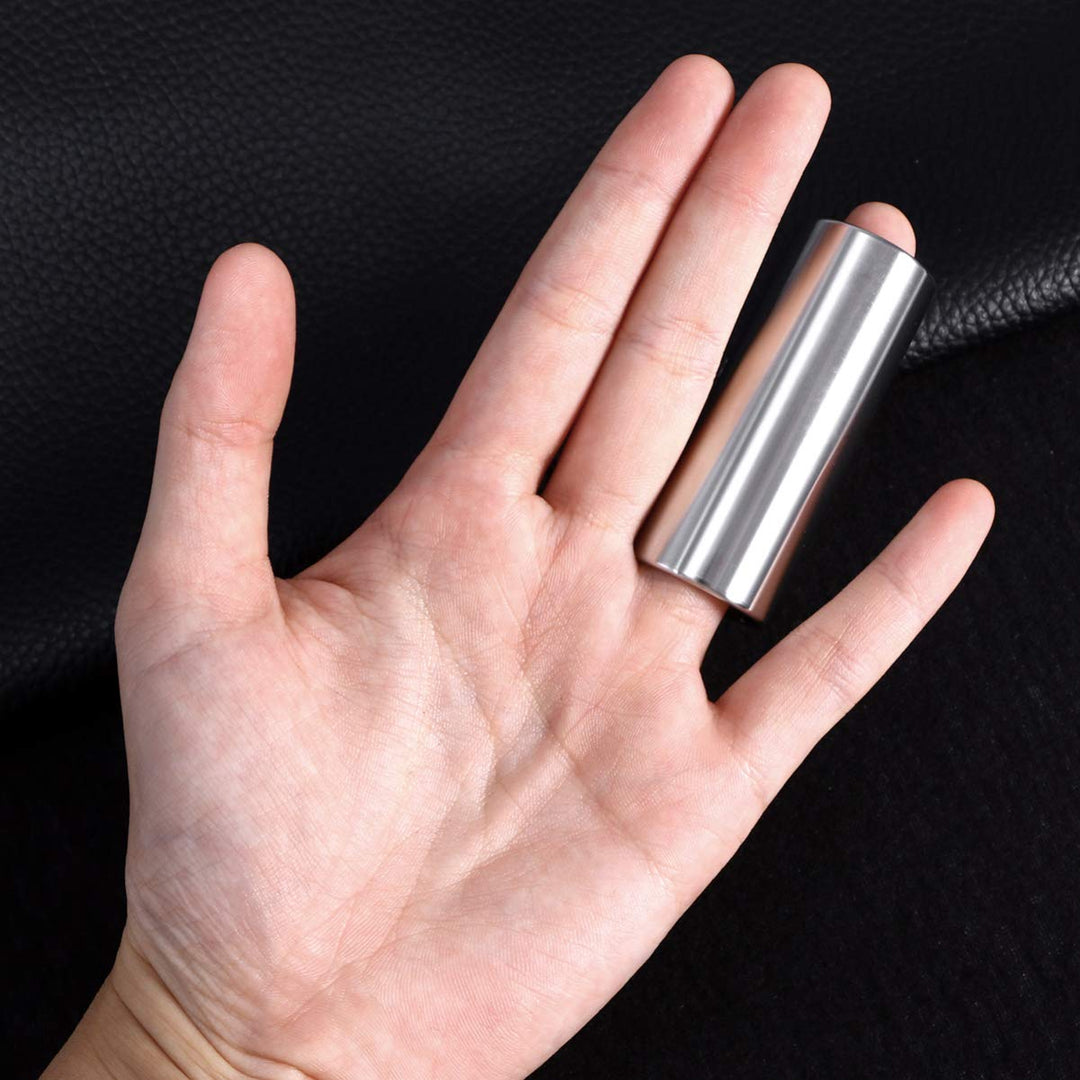Guitar Slides for Electric 2Pcs Medium Guitar Slides Guitar Picks Glass Slide Stainless Steel Slide Medium Bottleneck Slides for Guitar Bass 60MM (Transparent And Silver) Lap Steel Guitar