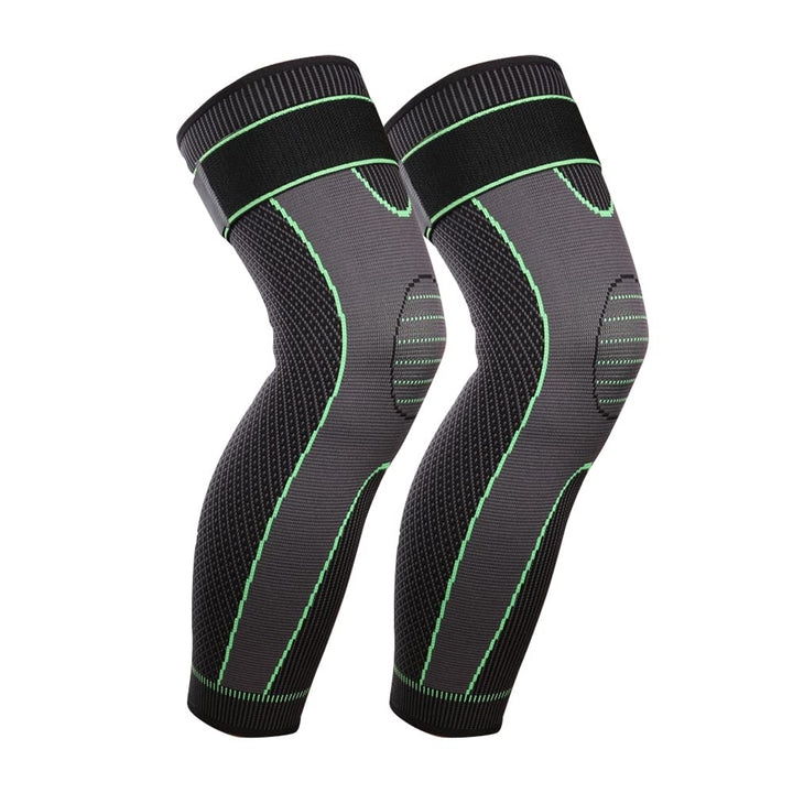 Mumian Full Leg Sleeves Long Compression Leg Sleeve Knee Sleeves Protect Leg, for Man Women Basketball, Arthritis Cycling Sport Football, Reduce Varicose Veins and Swelling of Legs(Pair) (Green(with Strap)-1 Pair, XX-Large)
