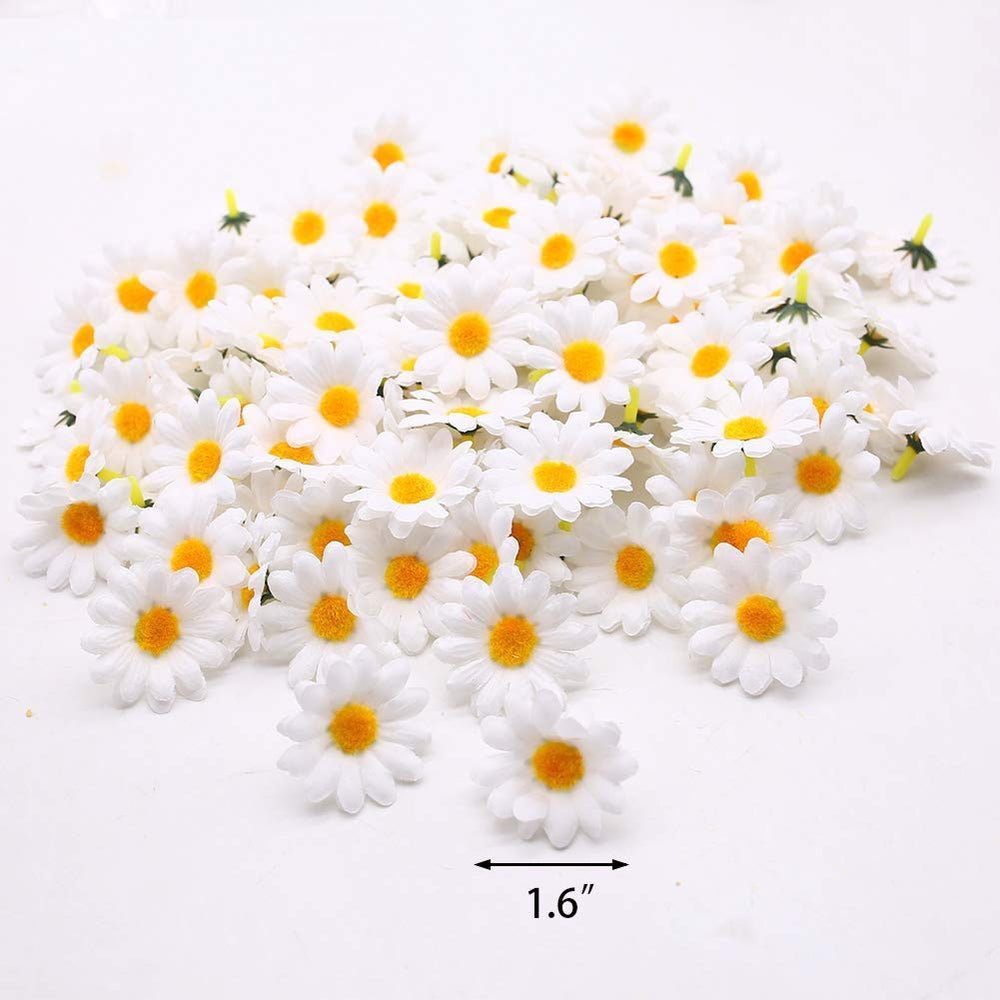 JOHOUSE 200PCS Silk Daisys, Artificial Gerber Chrysanth