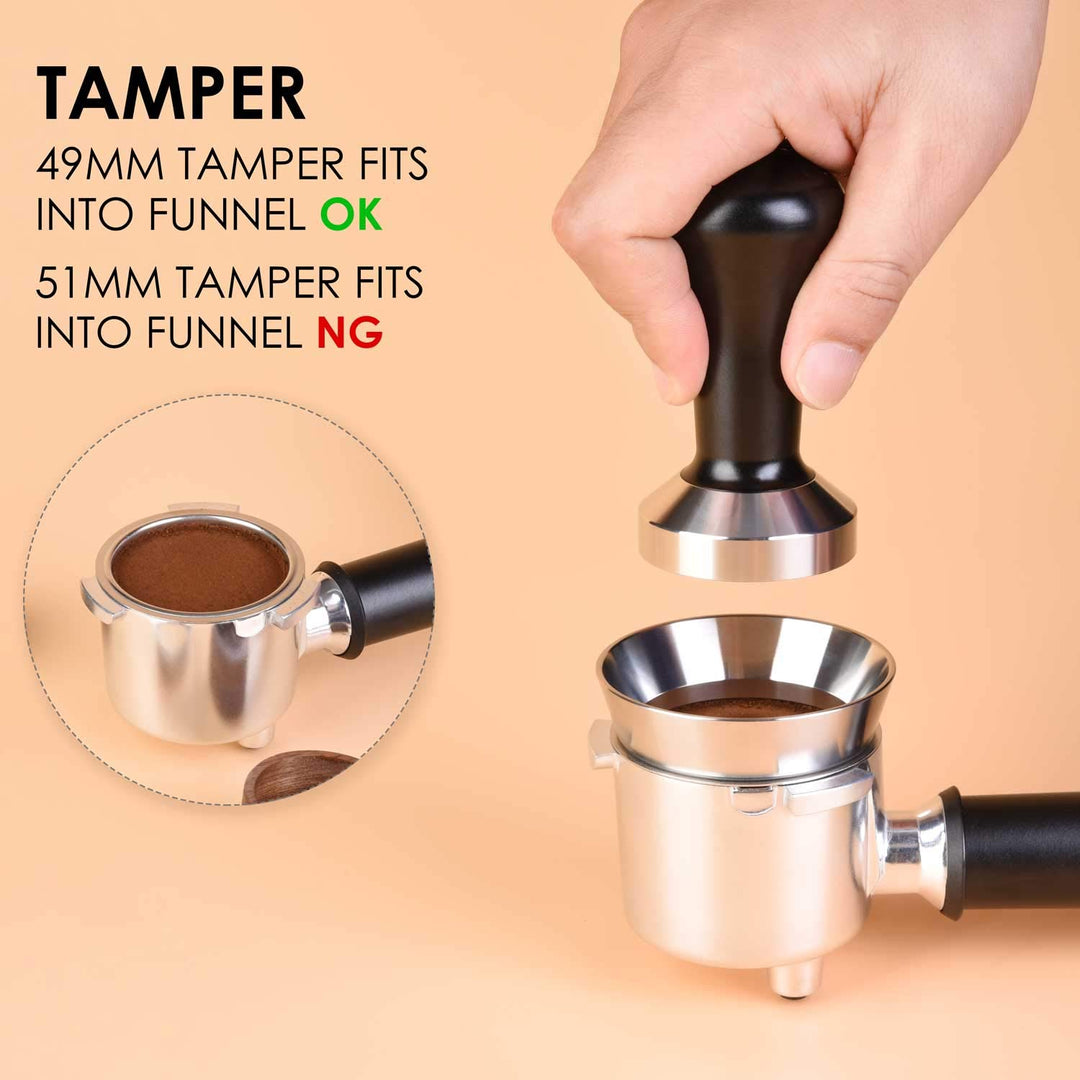 51mm Espresso Dosing Funnel, Stainless Steel Coffee Dosing Ring Compatible with 51mm Portafilter (51mm)