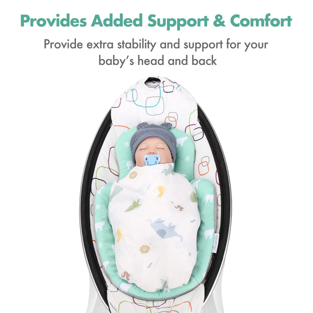 Minne Baby Infant Insert, Cool Mesh Fabric Newborn Insert Compatible with 4Moms MamaRoo and RockaRoo Swing, Soft and Breathable with Head and Body Support