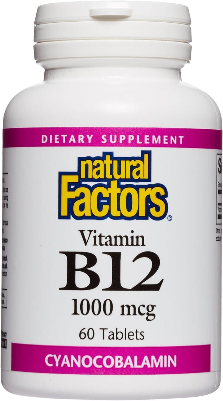 Natural Factors, Vitamin B12 Cyanocobalamin 1000 mcg, S