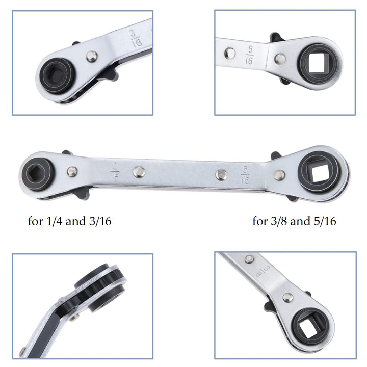 gohantee Refrigeration Ratchet Wrench 4 Different Sizes
