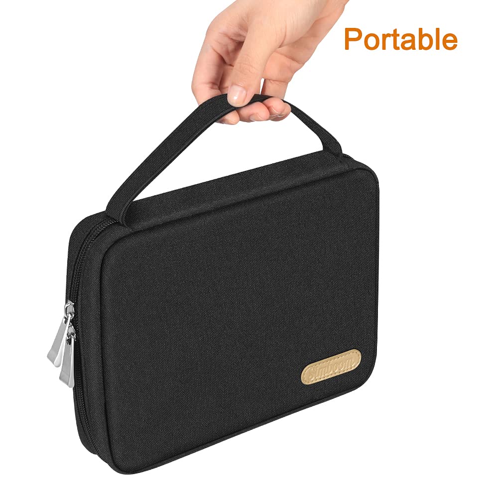 40 Watch Bands Storage Bag, Nylon Spill-resistant Watch Band Organizer Bag Carrying Case Travel Watch Straps Carrying Bag Pouch Compatible with Apple Watch Bands, Watch Band Pin, Cable-Black