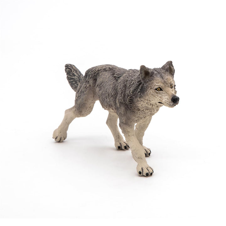 -hand-painted - figurine -Wild animal kingdom - Grey Wolf -53012 -Collectible - For Children - Suitable for Boys and Girls- From 3 years old