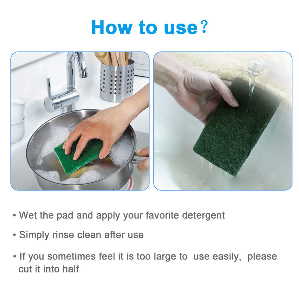 8PCS Scouring Pad - Premium Heavy Duty Scrub Pads with 