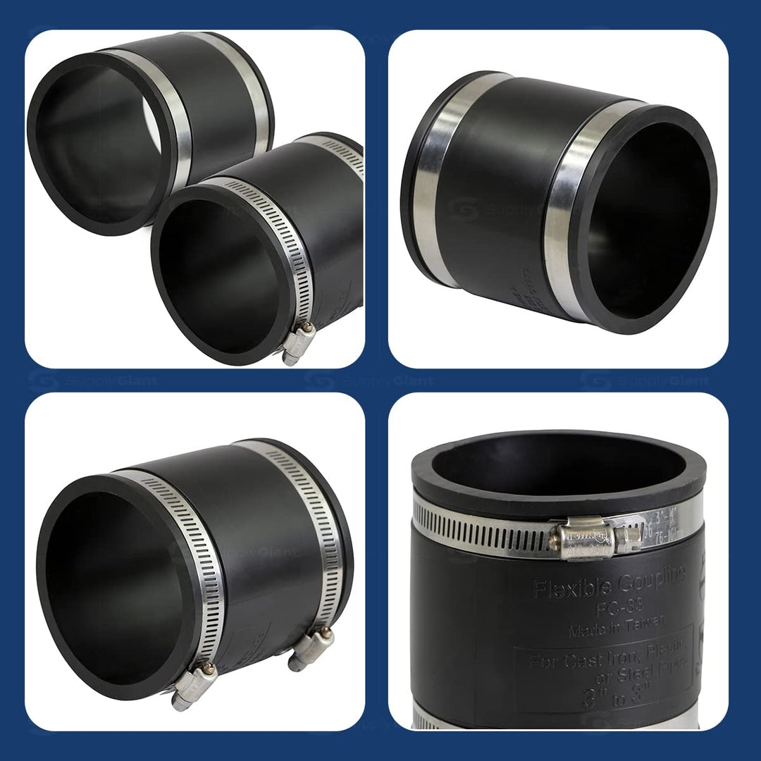 Supply Giant 6I48 Flexible PVC Coupling with Stainless 