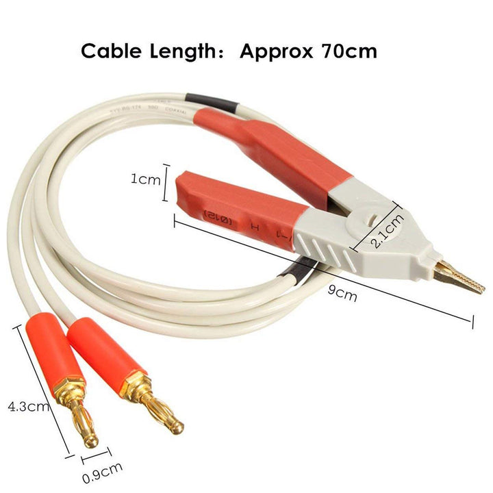 LCR Meter Test Leads Lead Clip Cable Terminal Kelvin Probe Wires with 4 Banana Plugs (Banana Plug)
