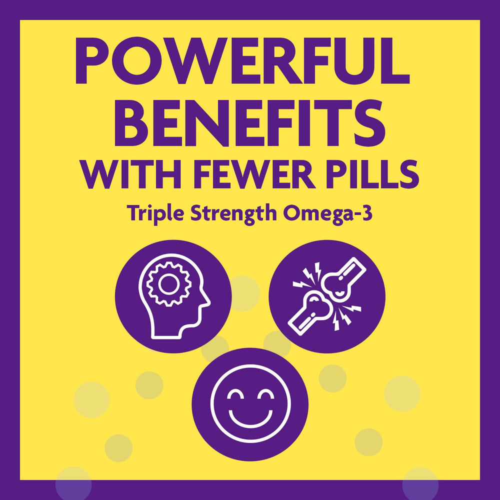 Triple Strength Omega 3 Fish Oil Supplement, 900 mg, Pure EPA DHA Omega 3 Supplement Brain and Joints, Burpless Omega-3 for Women and Men with Enteric Coating, 200 Capsules