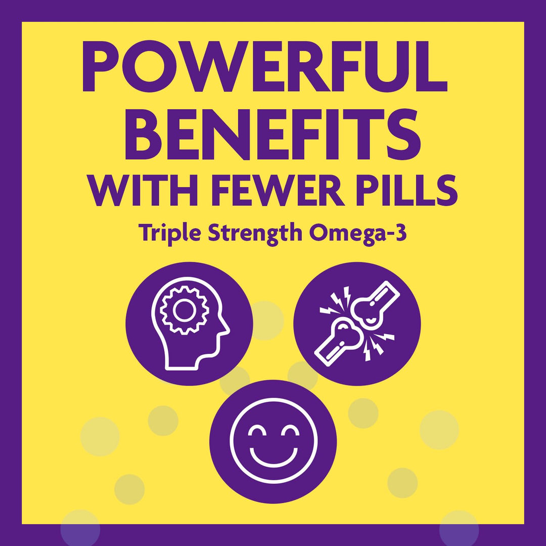 Triple Strength Omega 3 Fish Oil Supplement, 900 mg, Pure EPA DHA Omega 3 Supplement Brain and Joints, Burpless Omega-3 for Women and Men with Enteric Coating, 200 Capsules