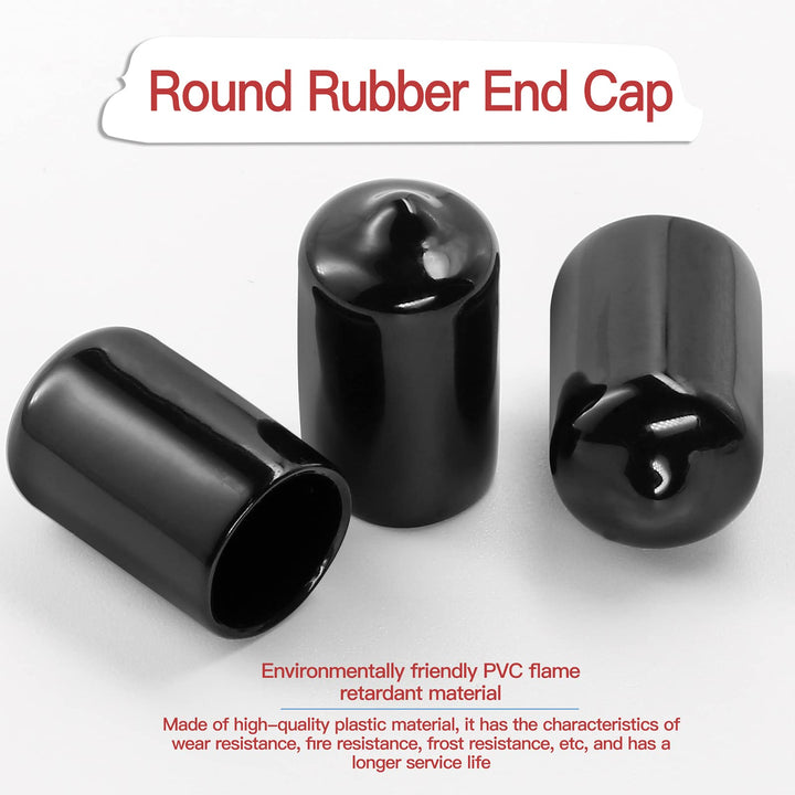 Jamiikury 60PCS Rubber End Caps 13mm ID Round Tube Bolt