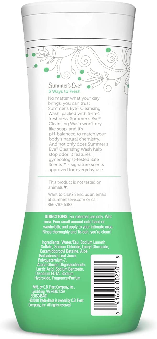 Summer s Eve Cleansing Wash For Sensitive Skin, Aloe Love, 15 Fl. Oz.