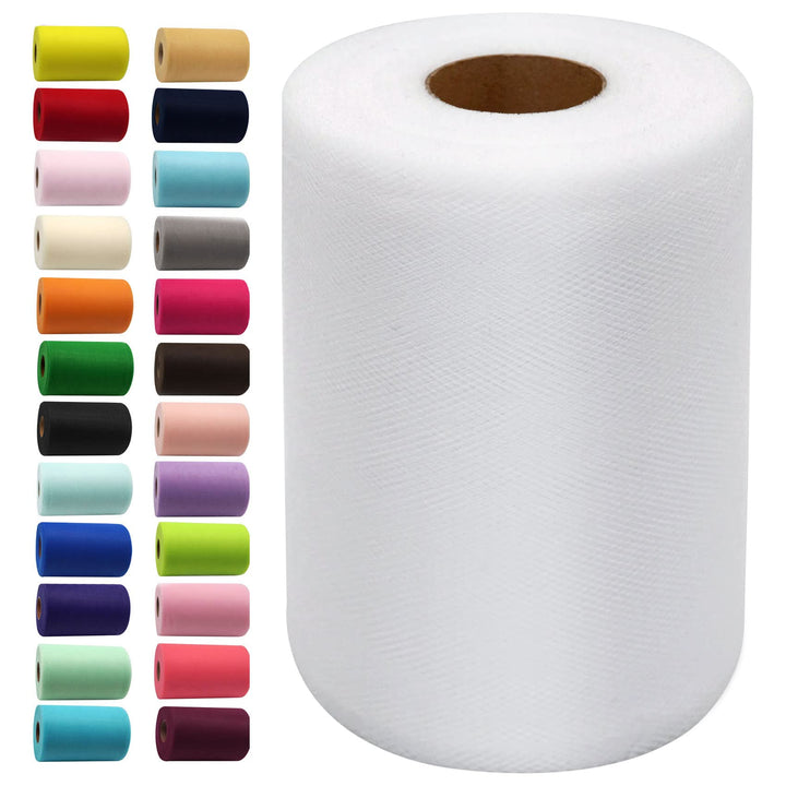 White Tulle Fabric Rolls 6 Inch by 100 Yards (300 feet)