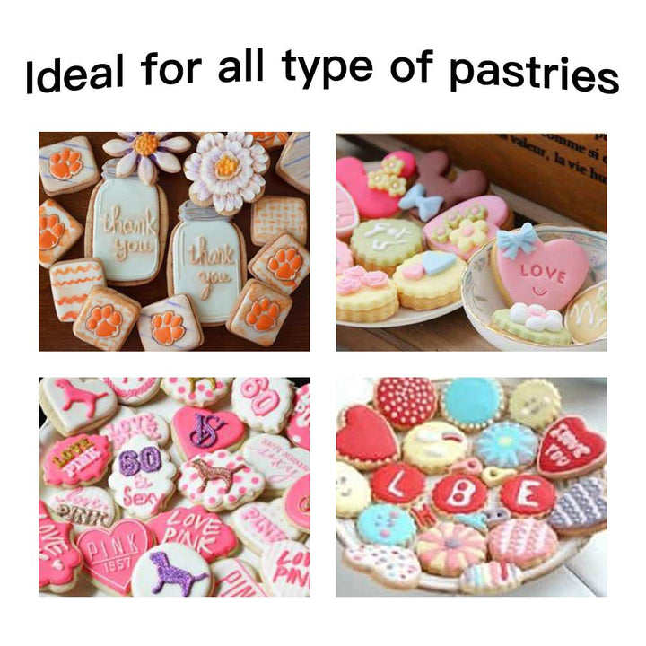 4PCs Alphabet Cake Stamp Tools, Alphabet &amp; Numbers Fondant Cake Mold, DIY Cookie Stamp High Heel Sunglasses Fondant Molds for Fondant Biscuit Cake Cookie Mold Baking Tool