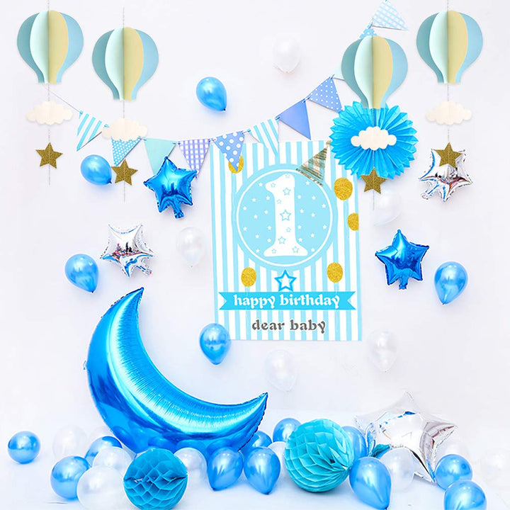 AZOWA 8 Pcs Large Size Hot Air Balloon Paper Garland Ha