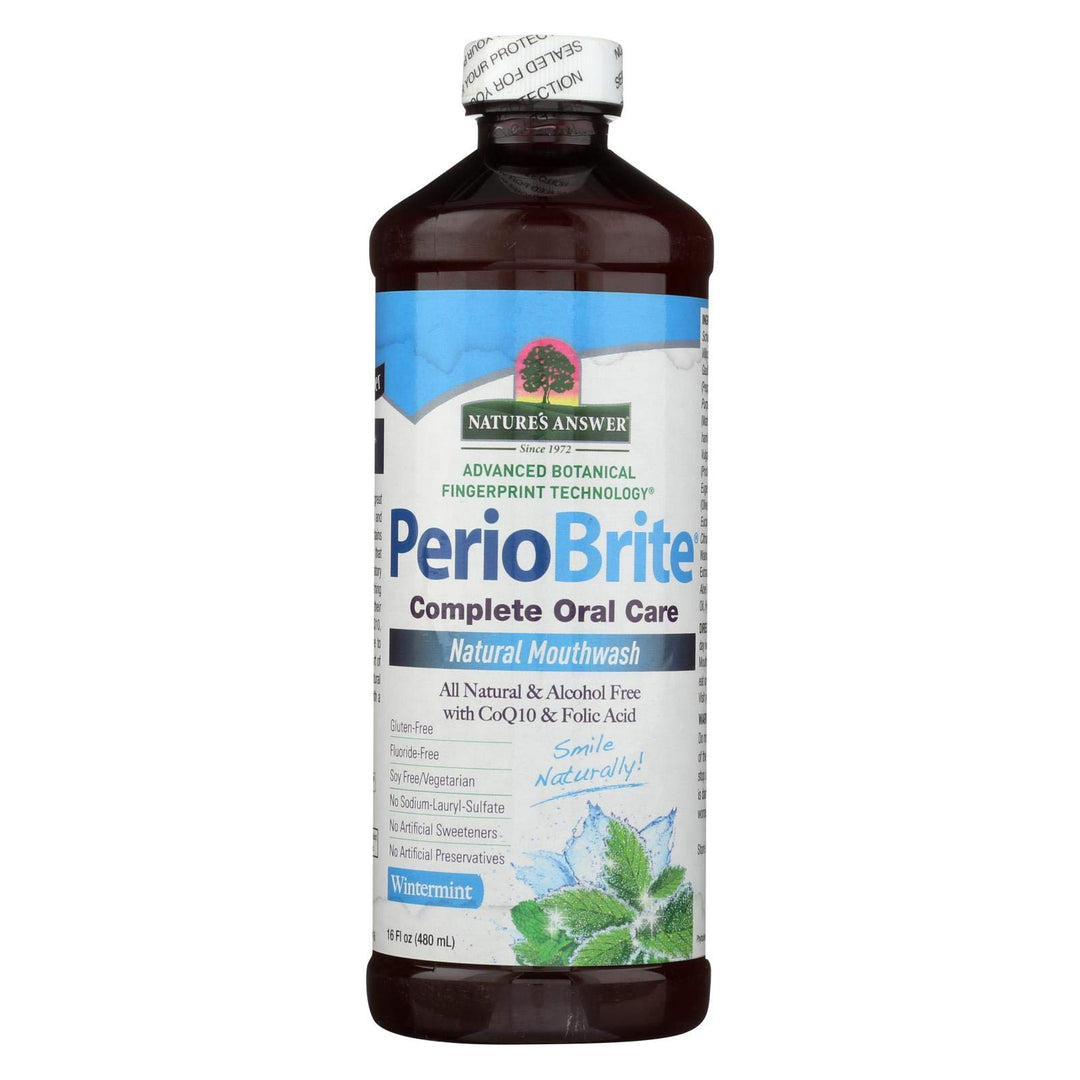 Nature&#39;s Answer Periowash Alcohol-free Mouthwash, Wintermint, 16-Ounce
