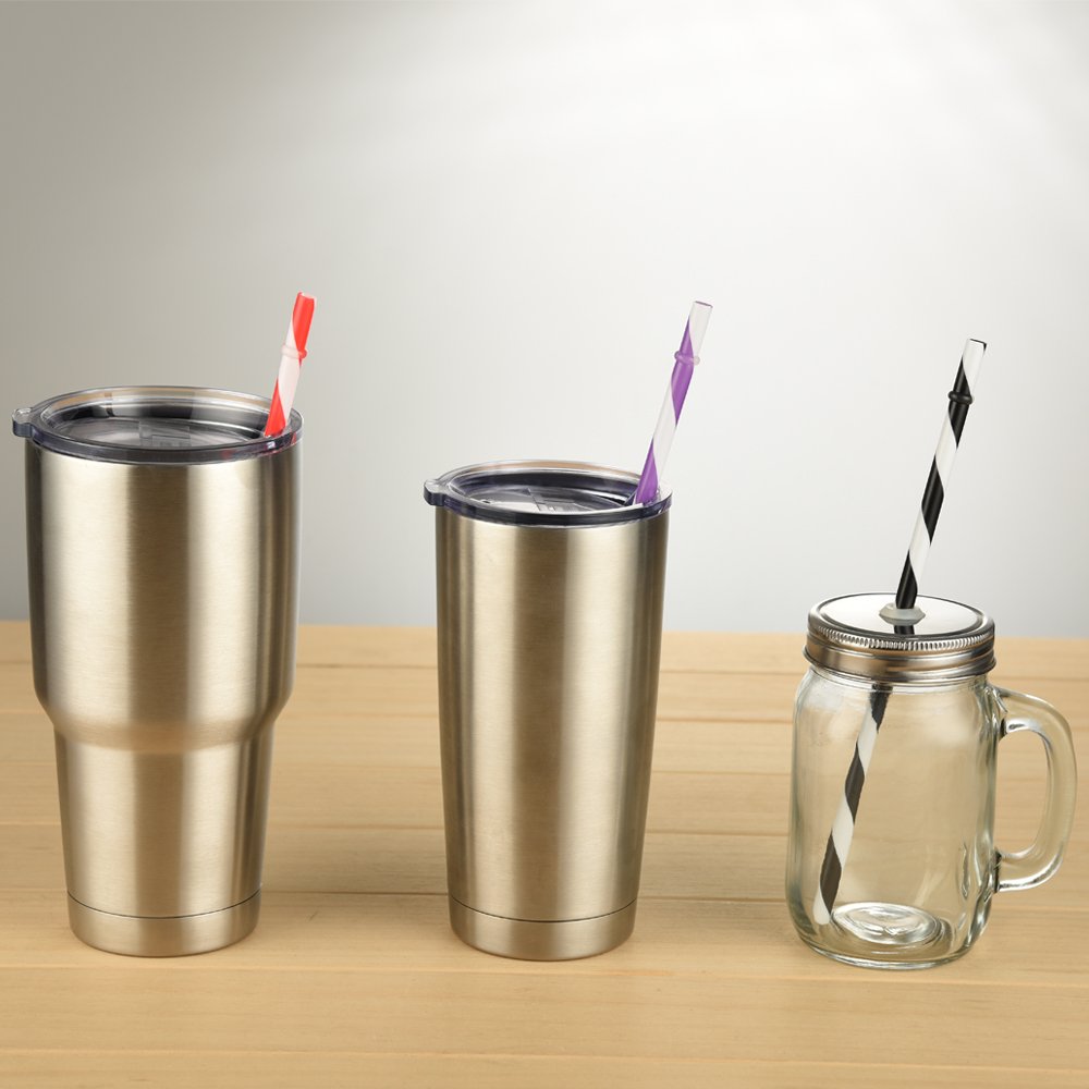 Dakoufish 12 Piece 9 Inch Reusable Plastic Thick Drinki
