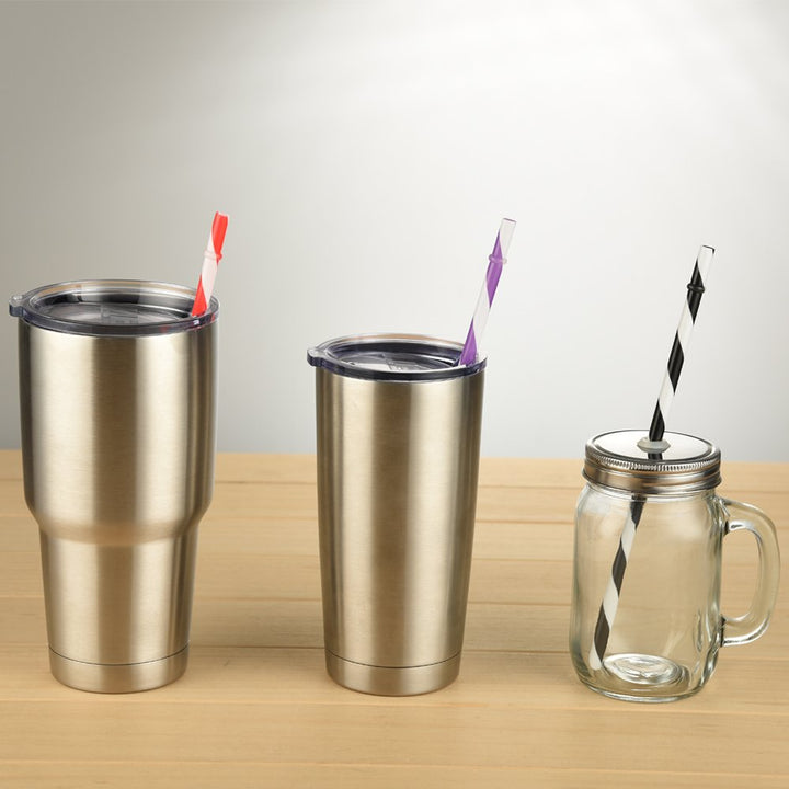 Dakoufish 12 Piece 9 Inch Reusable Plastic Thick Drinki