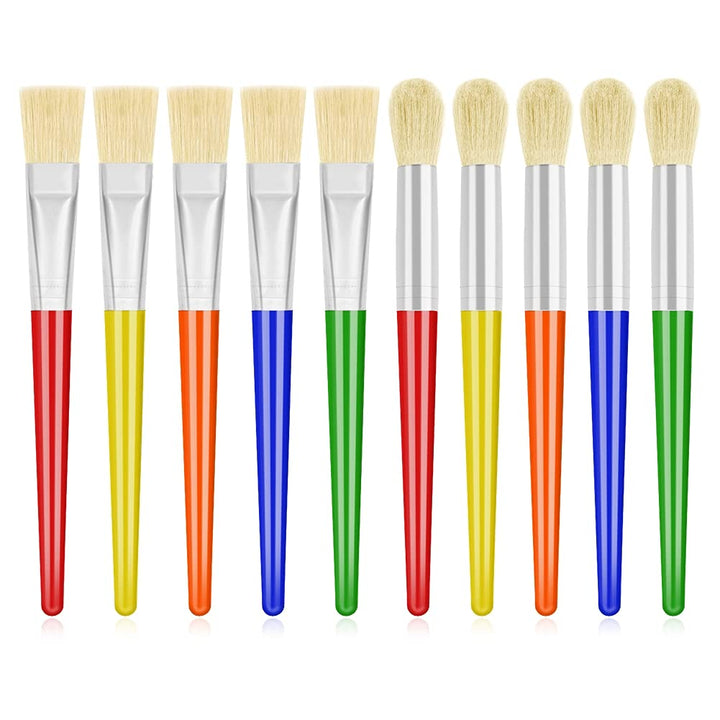 10Pcs Paint Brushes for Kids, Anezus Kids Paint Brushes
