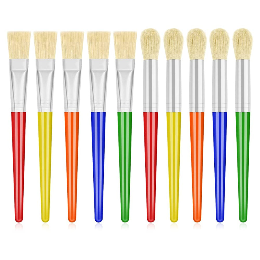 10Pcs Paint Brushes for Kids, Anezus Kids Paint Brushes