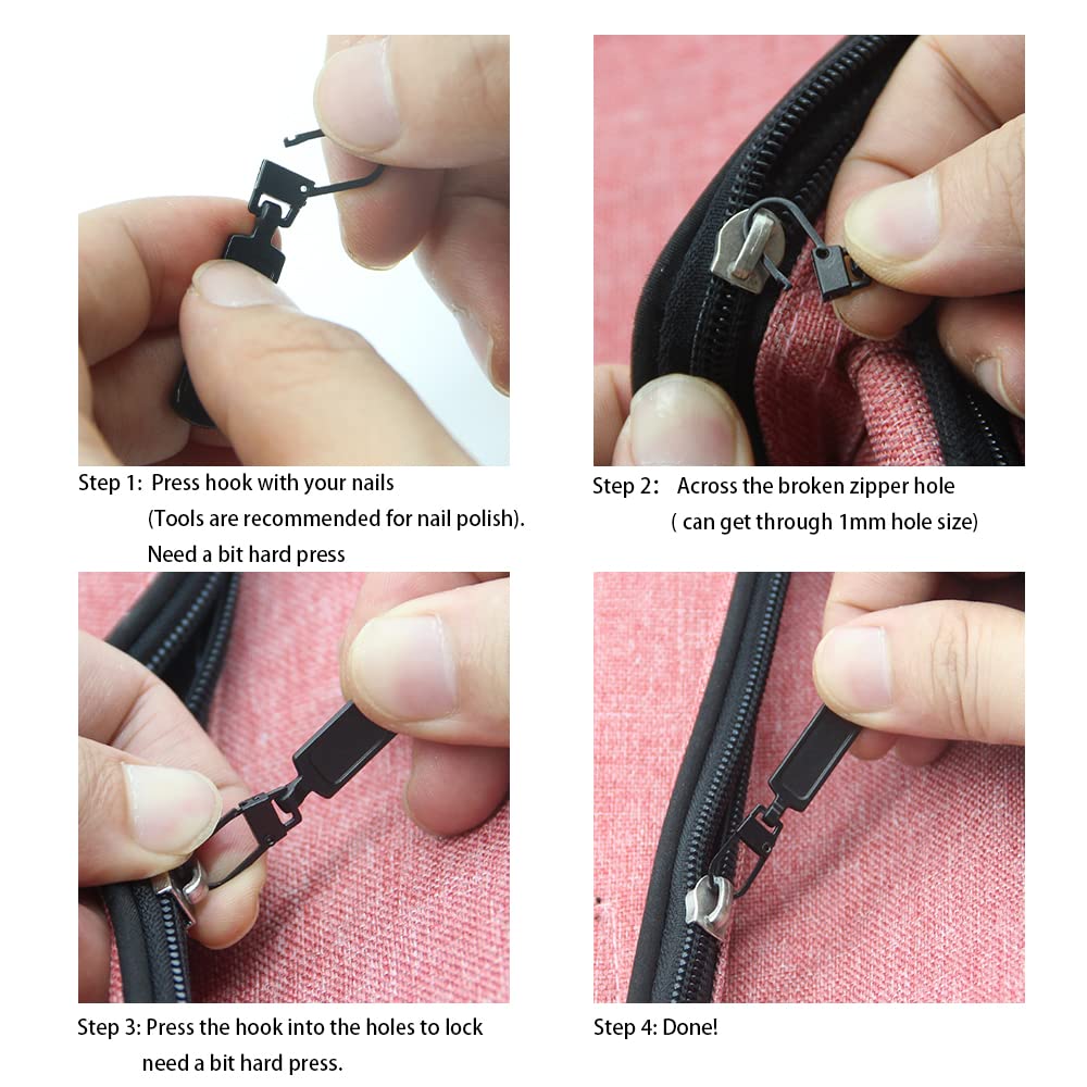 Zipper Pull Replacement Zipper Pull Tabs and Zipper Cords Detachable Zipper Repair Kits for Clothing Bags Jackets Purses Fit for Smaller Holes D 1.0 mm (4PCS Bronze)