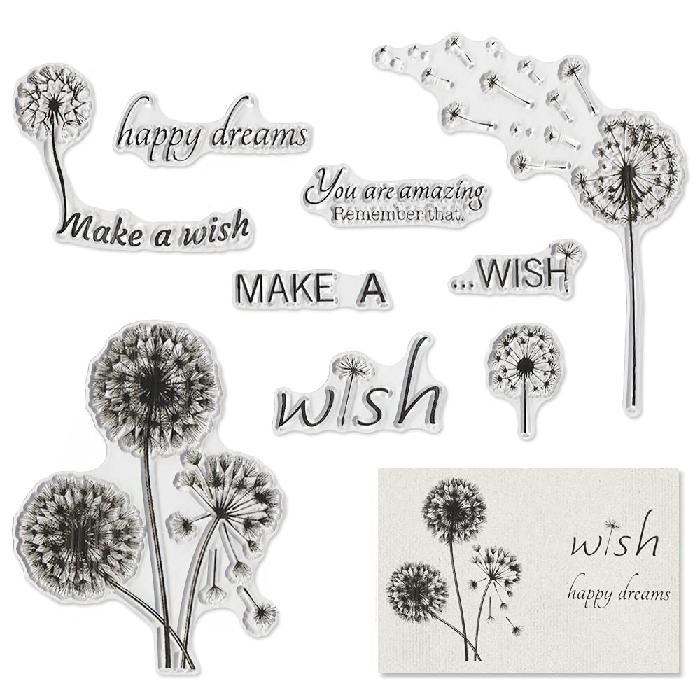 Dandelion Flowers Clear Stamps for Card Making Decorati