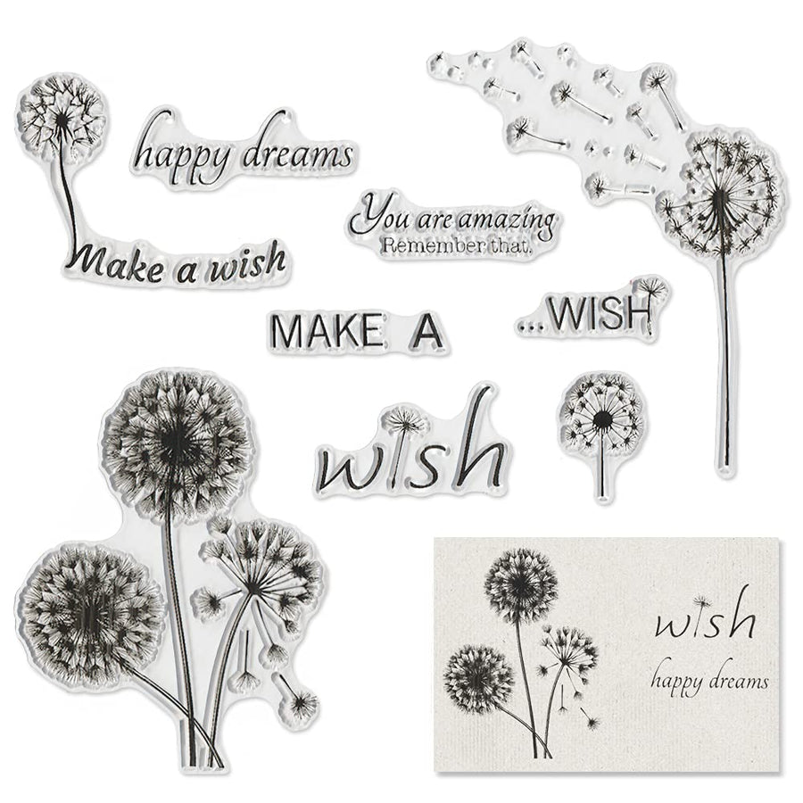 Dandelion Flowers Clear Stamps for Card Making Decorati