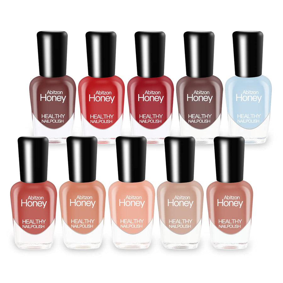 New Nail Polish Set (10 Bottles) - Non-Toxic Eco-Friendly Easy Peel Off & Quick Dry Water Based Nail Polish
