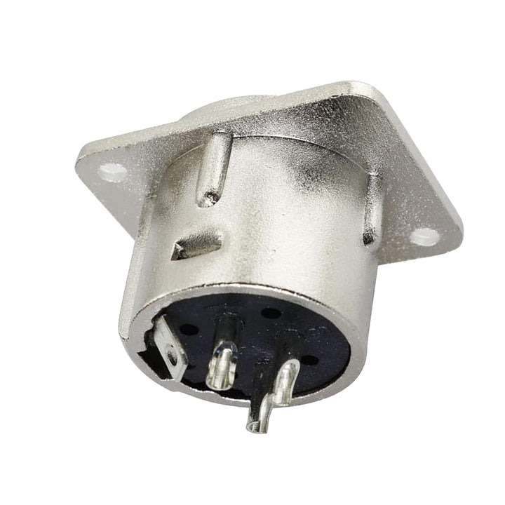 6Pack XLR Male Jack 3 Pin - Panel Mount Jacks D Series Size XLR-M Connector Metal Panel Mount Chassis Microphone